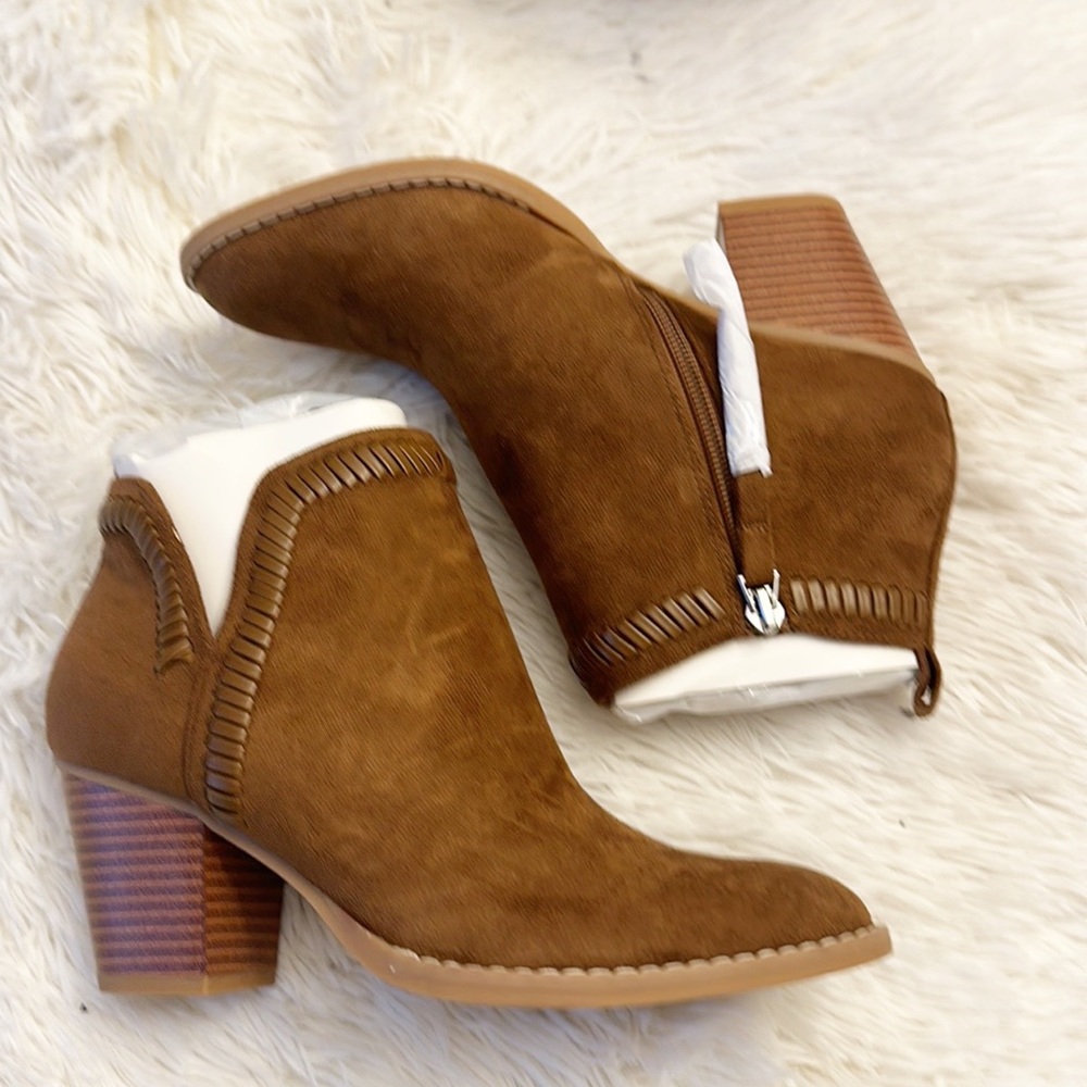 NEW Dolce Vita DV8 Brown Braided Western heel ankle bootie women size 8 - Picture 4 of 6